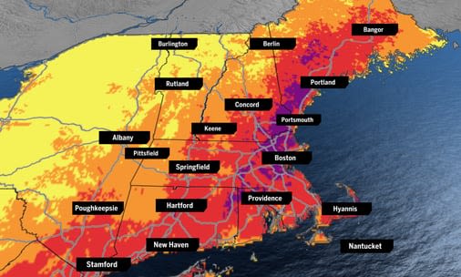 These heat maps show where it will feel like 100 degrees today in New England - The Boston Globe