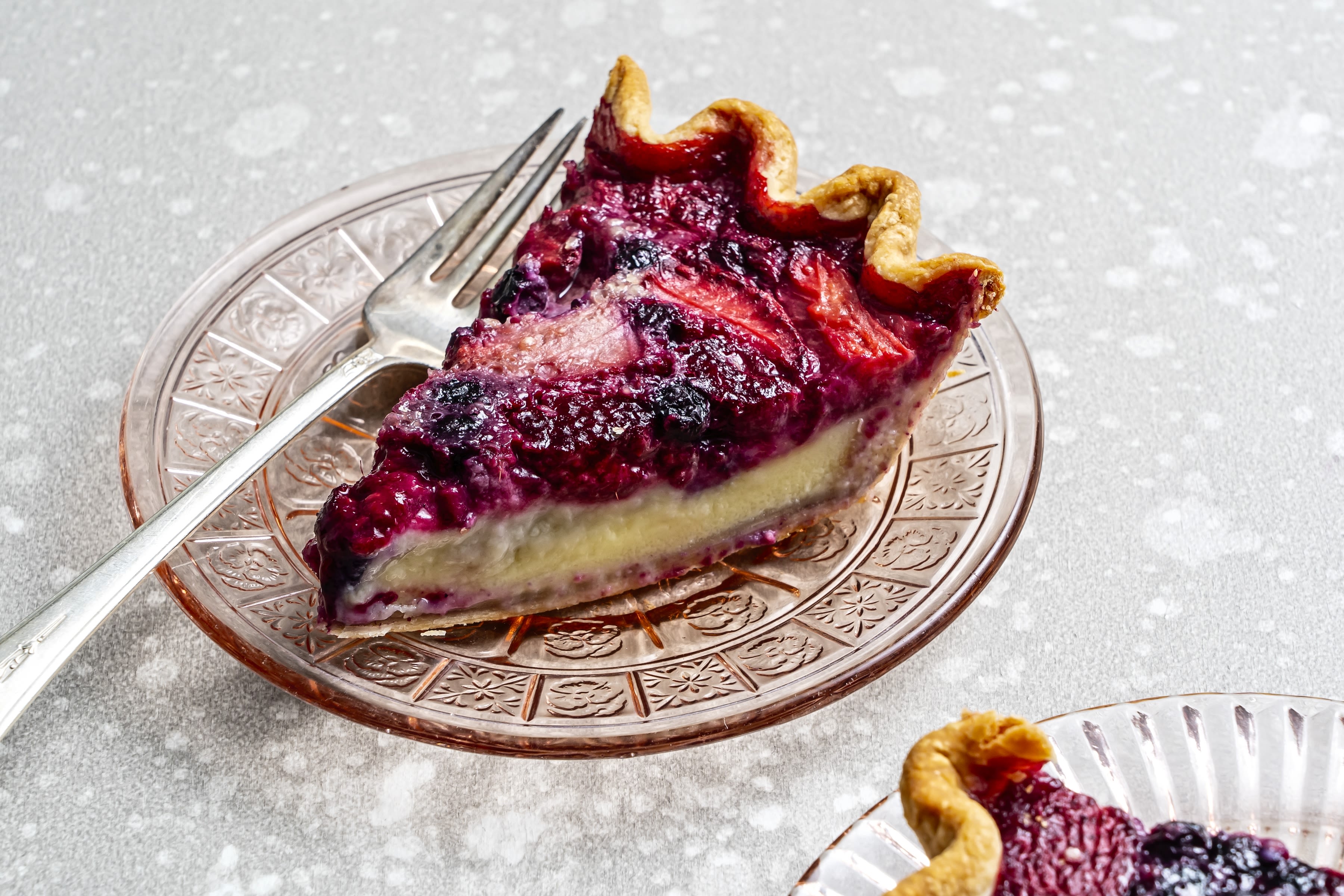 Mixed Berry Custard Pie