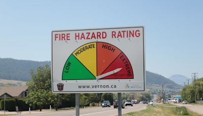 Vernon's fire danger rating heats up to 'extreme'