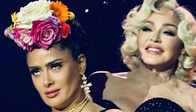 Salma Hayek transforms into Frida Kahlo for Madonna's final Celebration Tour show
