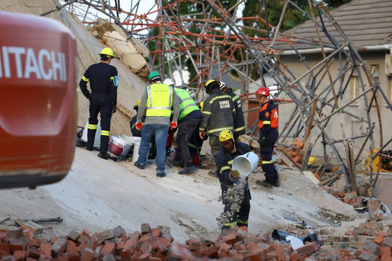 At least five killed, dozens trapped in building collapse in South Africa