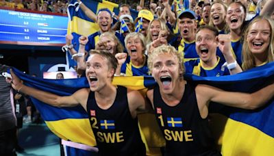 Sweden crush Germany in 36 minutes to win men's beach volleyball gold