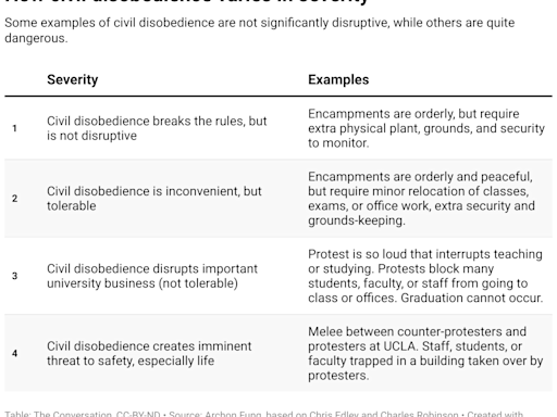 Arrest student protesters, wait or negotiate? Colleges can use ‘ladder of harm’ to determine appropriate response to Gaza protests on campus