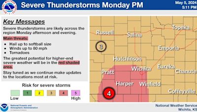 Wichita sits in area where a ‘few strong long track tornadoes’ are possible, NWS says