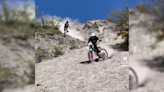 Rider Goes "Gravel Biking" In Loose Chute