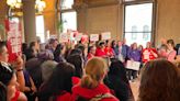 Healthcare workers, union reps rally at Capitol to enforce staffing minimums