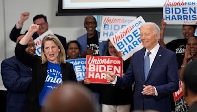 Biden busca el apoyo de líderes sindicales mientras trata de calmar a los preocupados demócratas