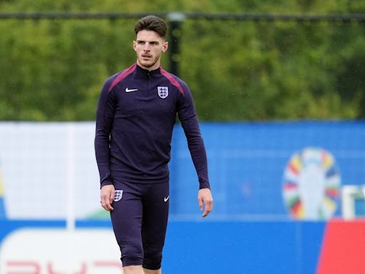 Declan Rice and Kieran Trippier work away from main group at England training