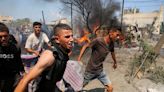 El ataque a una zona humanitaria de Jan Yunis, en imágenes