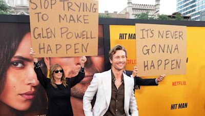 Glen Powell's parents troll him at “Hit Man ”premiere: 'Stop trying to make Glen Powell happen'