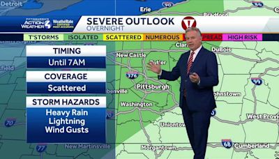Pittsburgh area expected to get heavy rain overnight
