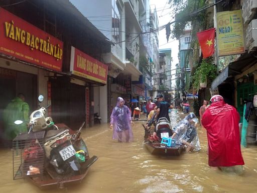 Red River floods Hanoi streets as Vietnam reels from impact of Typhoon Yagi