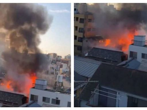 日本「橫濱中華街」大火！濃煙直竄天際 多棟建物燒到剩骨架