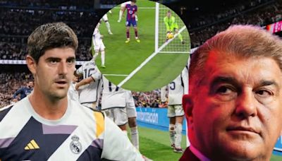 Courtois responde a Laporta sobre su queja contra el arbitraje del Clásico: “Es muy f…”