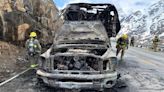 Truck and camper catch fire in White Pass area near Skagway, Alaska