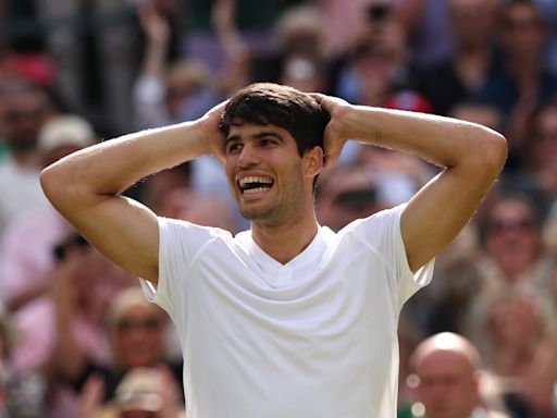 Wimbledon men's final: Carlos Alcaraz defeats Novak Djokovic in straight sets to claim second straight title