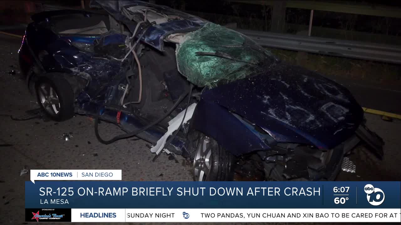 2 people escape upside down car just before SUV slams into it on ramp to SR-125