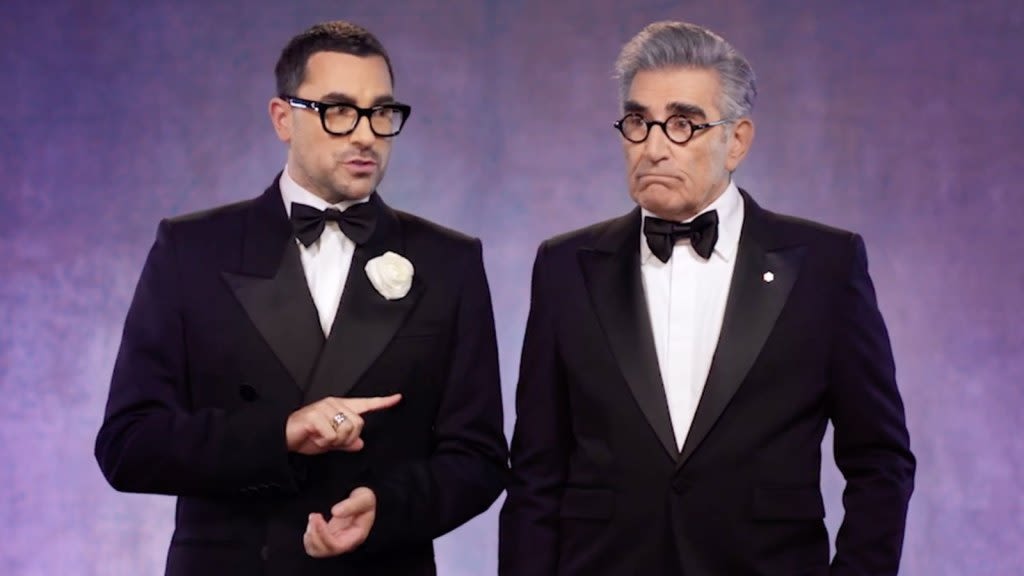 Emmys 2024 Co-Hosts Dan Levy & Eugene Levy Joke About Eyebrows In First Promo