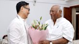 18th Lok Sabha: Parliamentary Affairs Minister Kiren Rijiju Meets Congress Chief Mallikarjun Kharge