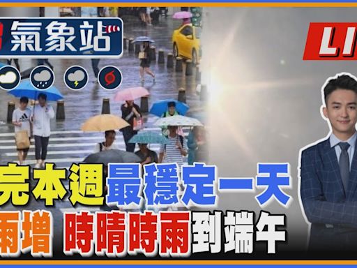 【TVBS18氣象站】過完本週最穩定一天 明雨增 時陰時雨到端午｜主播吳軒彤 說氣象LIVE│TVBS新聞網