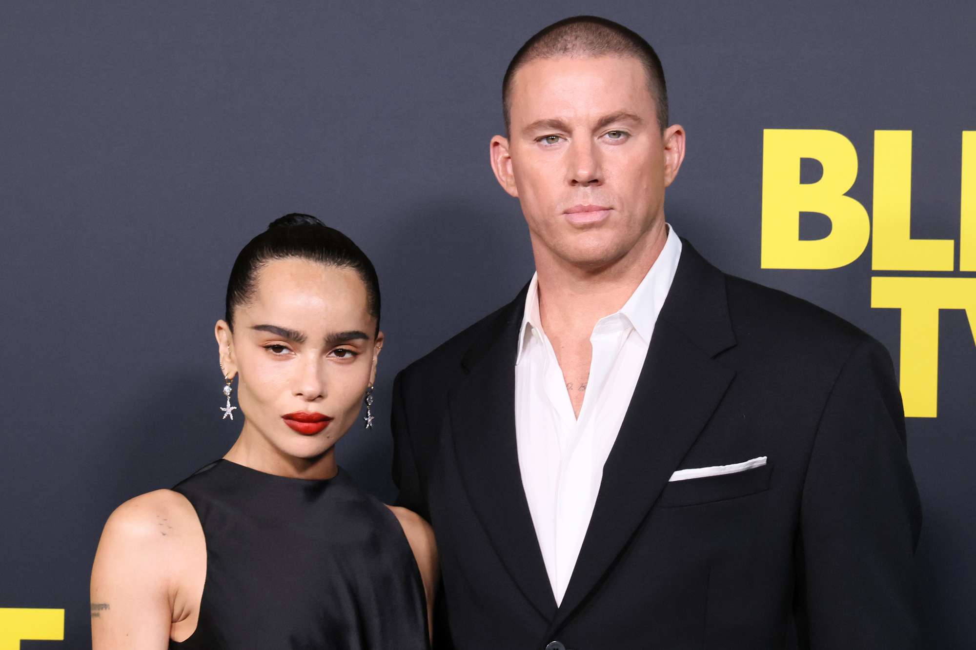 Zoë Kravitz and Channing Tatum Coordinate with Sophisticated All-Black Ensembles at “Blink Twice” Premiere