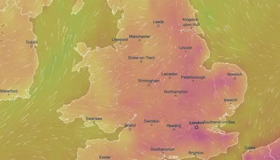 Map shows first 30C heatwave of year with four parts of England hottest