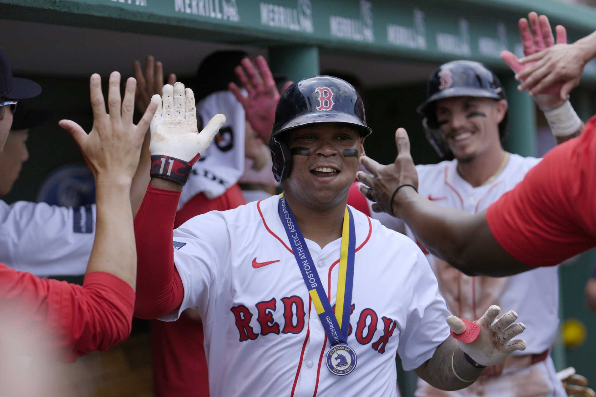 Rafael Devers' long HR breaks a seat in right field and Red Sox take series with 5-4 win over Royals