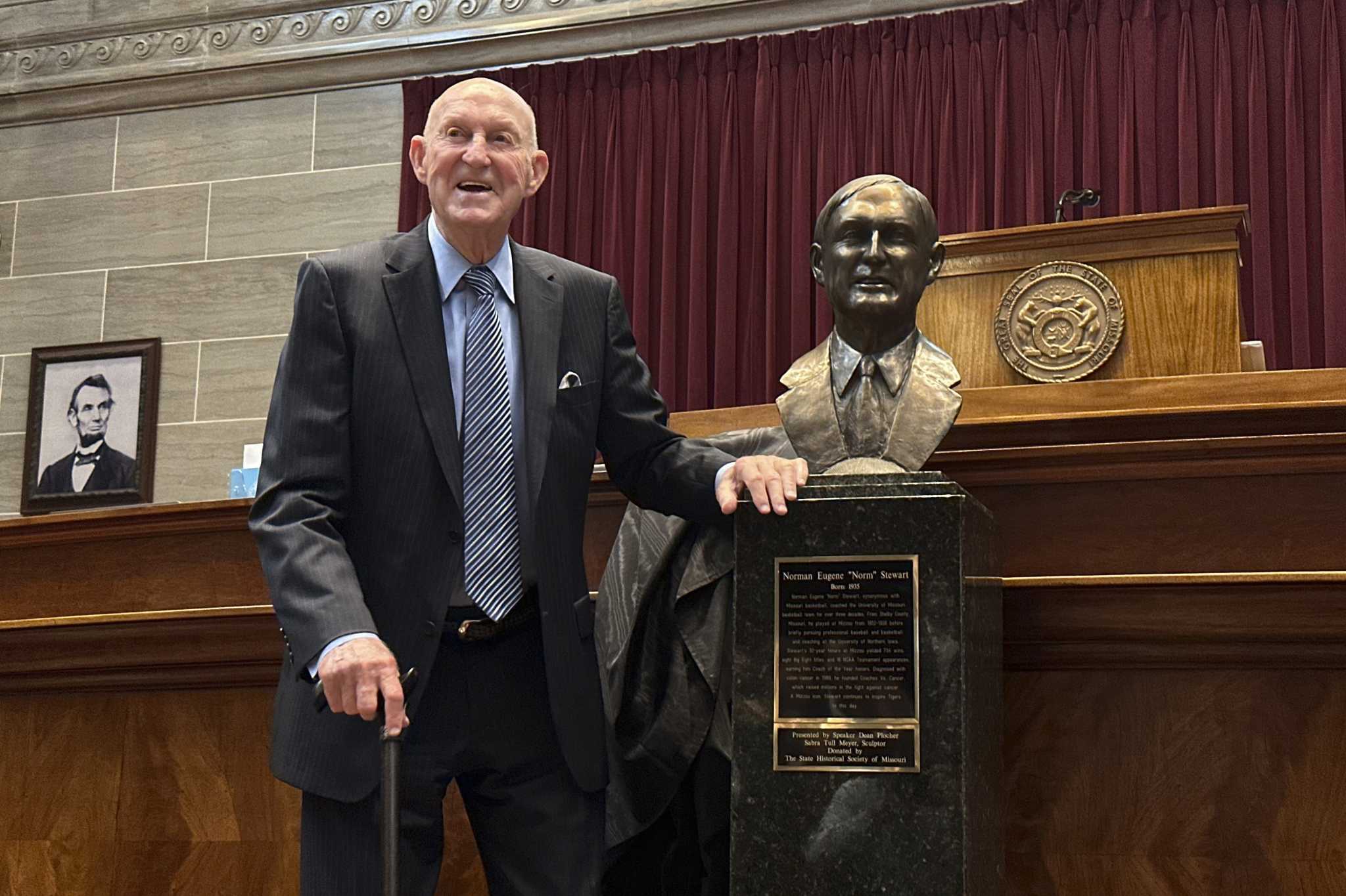 Longtime Missouri basketball coach Norm Stewart entered into the Hall of Famous Missourians