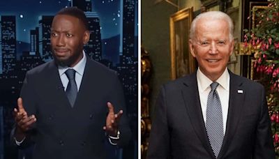 Lamorne Morris makes fun of President Biden's age on 'Jimmy Kimmel Live': "He didn’t drop out so much as he wandered off"