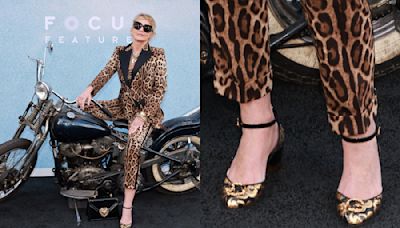 Sharon Stone Serves Up Glamour in Gilded Dolce & Gabbana Shoes at ‘The Bikeriders’ Premiere