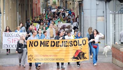 Una manifestación reclama en Pamplona el fin de las corridas de toros en Sanfermines
