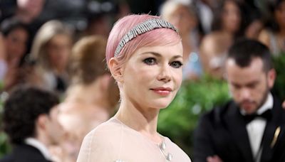 Michelle Williams Debuts a Bright Pink Pixie at the 2024 Met Gala