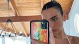 Dua Lipa Shines in a Sequined Snakeskin String Bikini