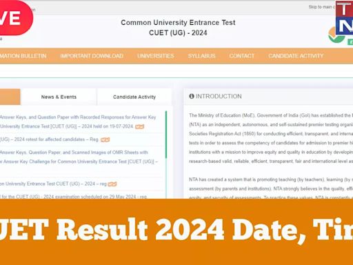 CUET Result 2024 Date, Time LIVE: CUET UG Results Likely Today on exams.nta.ac.in, Check Expected DU Cut Off