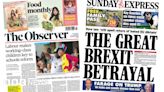 Newspaper headlines: 'Pay rise for teachers and nurses' and 'Brexit betrayal'