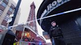 ‘Blaze’ at Britain’s Blackpool Tower turns out to be orange netting blowing in wind