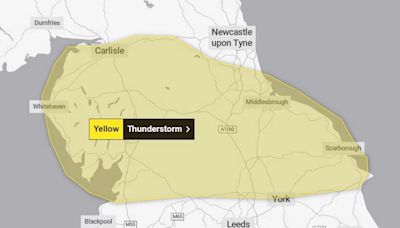 Thunderstorms to hit parts of the North East today as Met Office issues 8-hour warning