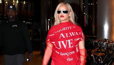 Rihanna Wore Sheer Red Gloves and a Dramatic Gown on a Mother's Day Date With ASAP Rocky