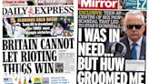 Newspaper headlines: 'Rioting thugs' and homes 'stand empty'