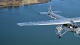 Ford Tri-Motor Tin Goose landing, giving rides at Wayne County Airport