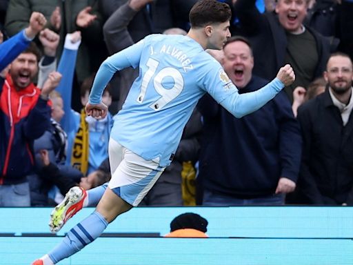 Julián Álvarez: cumplió 100 partidos en el City y festejó con un gol