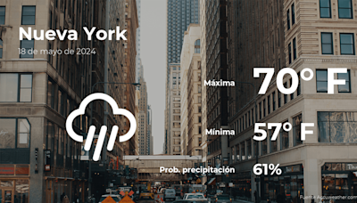 Clima de hoy en Nueva York para este sábado 18 de mayo - El Diario NY