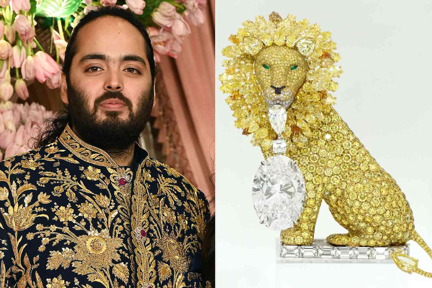 Billionaire Heir Anant Ambani Wears Custom Lion Brooch with 50-Carat Diamond Ahead of Lavish Mumbai Wedding