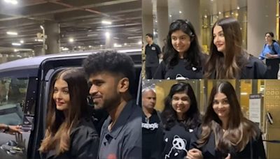 Aishwarya Rai returns to Mumbai from Paris with Aaradhya Bachchan, poses with paparazzi at airport. Watch