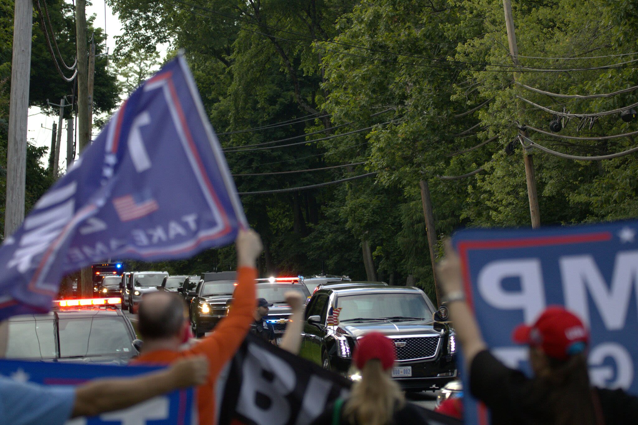 President Joe Biden fundraiser in Greenwich brings out pro-Trump, then pro-Palestinian protestors