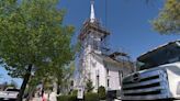 Babylon church's steeple leaning due to years of fierce storms (edited)