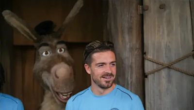 Erling Haaland and Jack Grealish meet Shrek, Princess Fiona and Donkey at Universal Studios