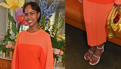 Sabrina Elba Shines in Strappy Sandals at London Luncheon Event Celebrating a New Oscar Category
