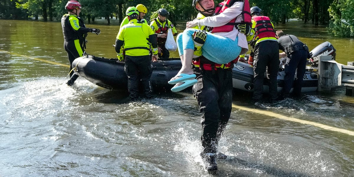 Heavy rains over Texas have led to water rescues, school cancellations and orders to evacuate