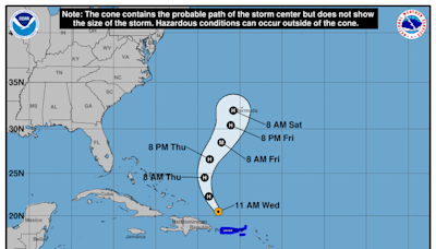 Tropical storm Ernesto strengthened to a Category 1 hurricane on Wednesday